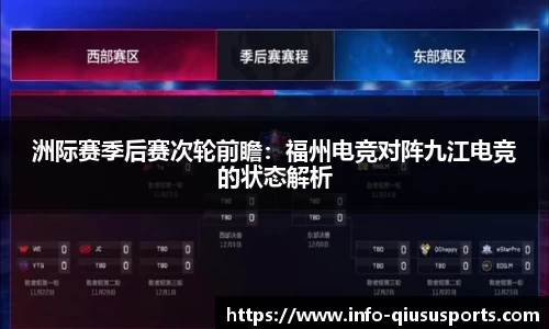洲际赛季后赛次轮前瞻：福州电竞对阵九江电竞的状态解析